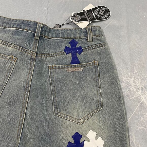 Chrome Hearts Light Blue Jeans With A Cross Pattern - Picture 6 of 6